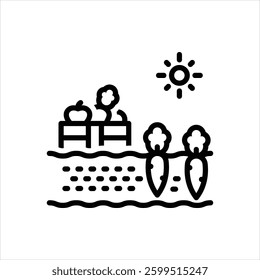 Vector line icon for harvest