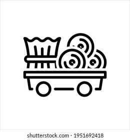 Vector line icon for hay