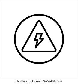 Vector line icon for hazard sign