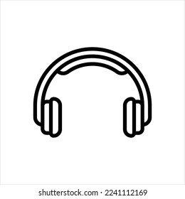 Icono de línea de vector para auriculares
