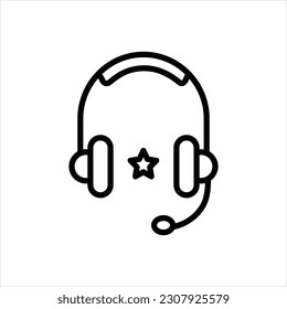 Vector line icon for headset