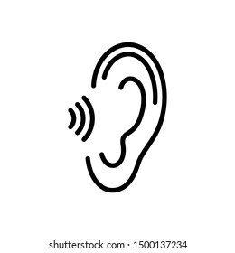 Vector line icon for hear