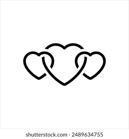 Icono de línea de Vector para corazón