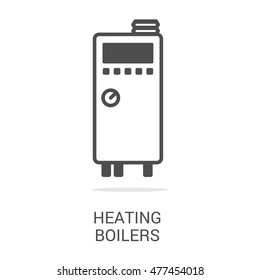 Vector line icon heating boilers.Web graphics, banners, business templates. Isolated on a white background.