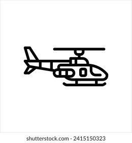 Vector line icon for helicopter