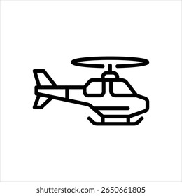 Vector line icon for helicopter