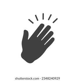 Vector line icon for hello wave.