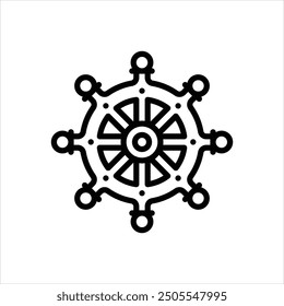 Vector line icon for helm