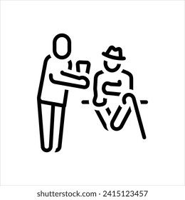 Vector line icon for help