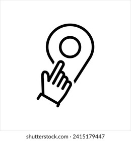 Vector line icon for here