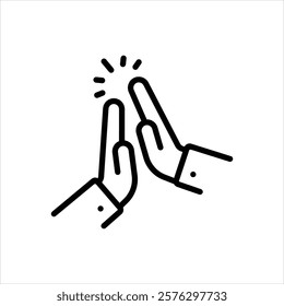 Vector line icon for high five