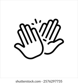 Vector line icon for high five