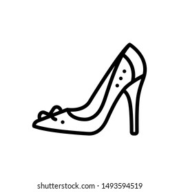 Vector line icon for high heel shoe