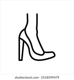 Vector line icon for high heel