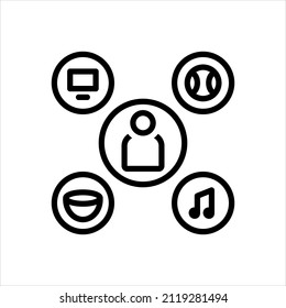 Vector line icon for hobbies