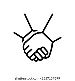 Vector line icon for holding