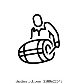 Vector line icon for holi dhol