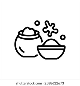 Vector line icon for holi powder