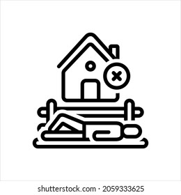 Vector line icon for homeless