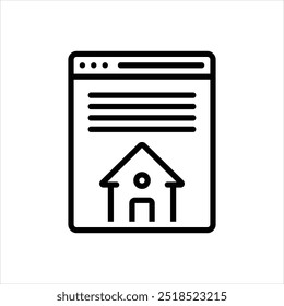 Icono de línea de Vector para la página de inicio