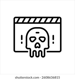 Vector line icon for horror