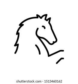 Vector line icon for horse