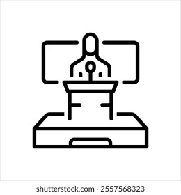 Vector line icon for host