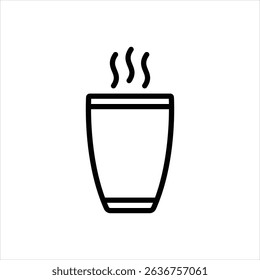 Vector line icon for hot drink