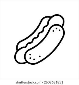 Vector line icon for hotdog