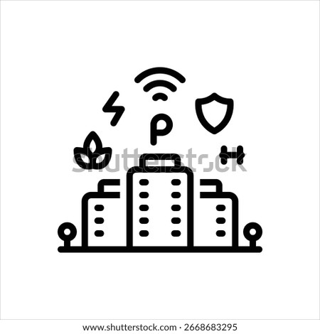 Vector line icon for hotel amenities