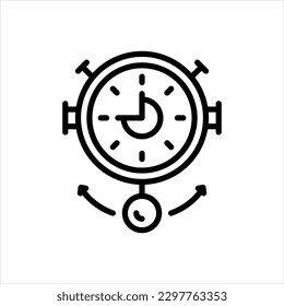 Vector line icon for hour