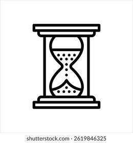 Vector line icon for hourglass
