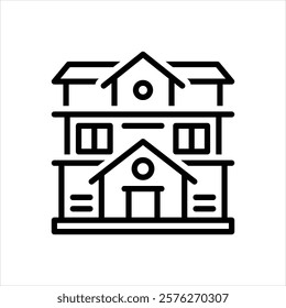 Vector line icon for house