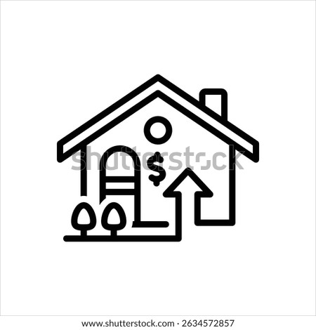 Vector line icon for housing expansion