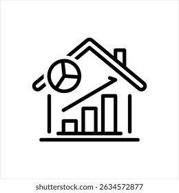 Vector line icon for housing market
