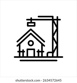 Vector line icon for housing project