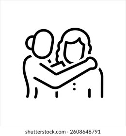 Vector line icon for hug
