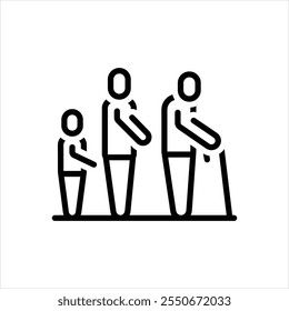 Ícone de linha vetorial para a vida humana