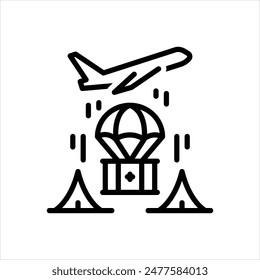 Vector line icon for humanitarian