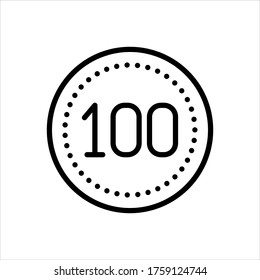 Vector line icon for hundred