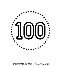 Icono de línea de vector para cientos