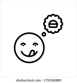 Vector line icon for hungry