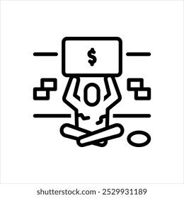 Vector line icon for hungry money