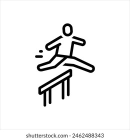 Vector line icon for hurdle