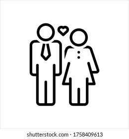 Vector line icon for husband
