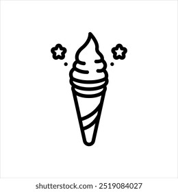 Icono de línea de Vector para helado