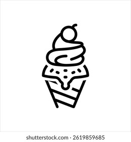 Icono de línea de Vector para helado