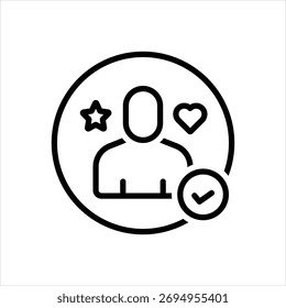 Icono de línea de Vector para el Cliente ideal
