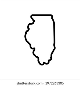 Vector line icon for illinois
