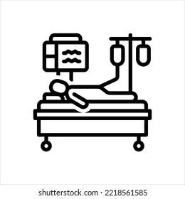 Vector line icon for illness